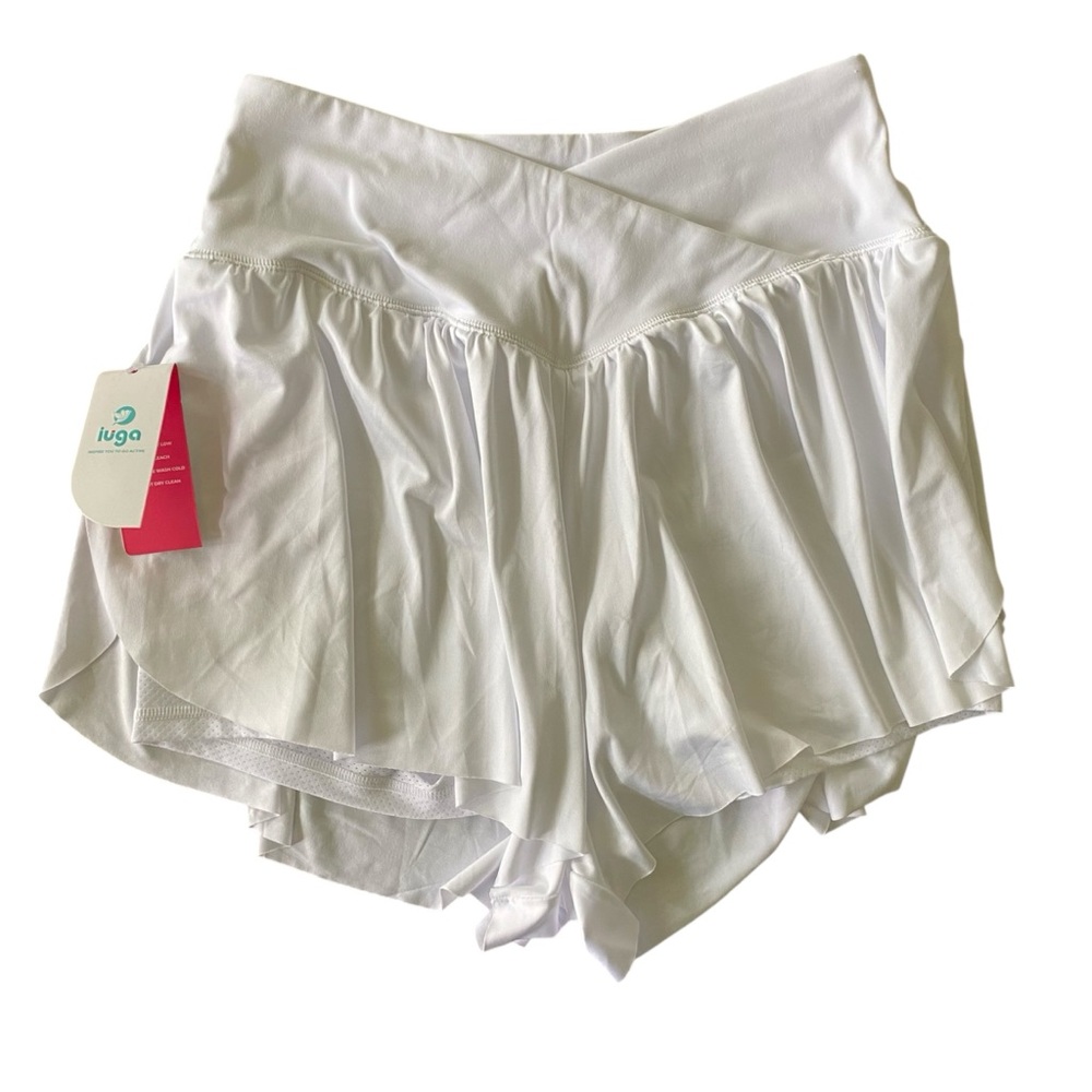 IUGA Flowy Butterfly Shorts Crossover Running High Waisted Athletic Skort Sz M - Picture 2 of 10